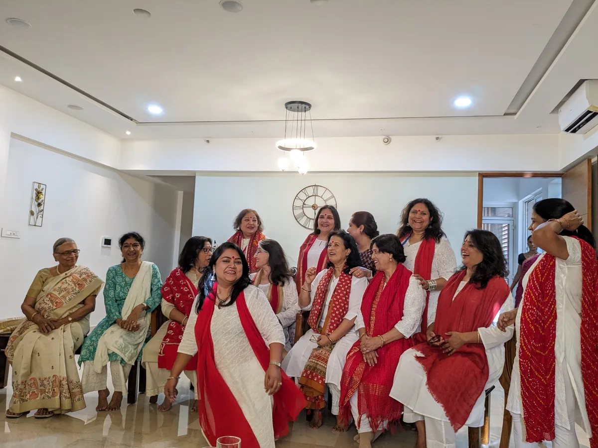 Jaya Sarkar directing a theatre performance workshop